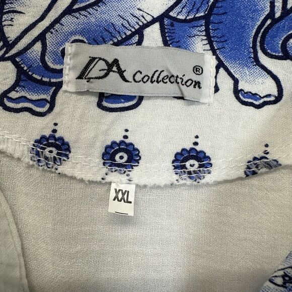 DA Collection Women's 2XL XXL Elephant Print Short Sleeve Pullover Top Beachy - Picture 5 of 6